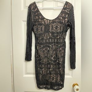Black lace mini dress